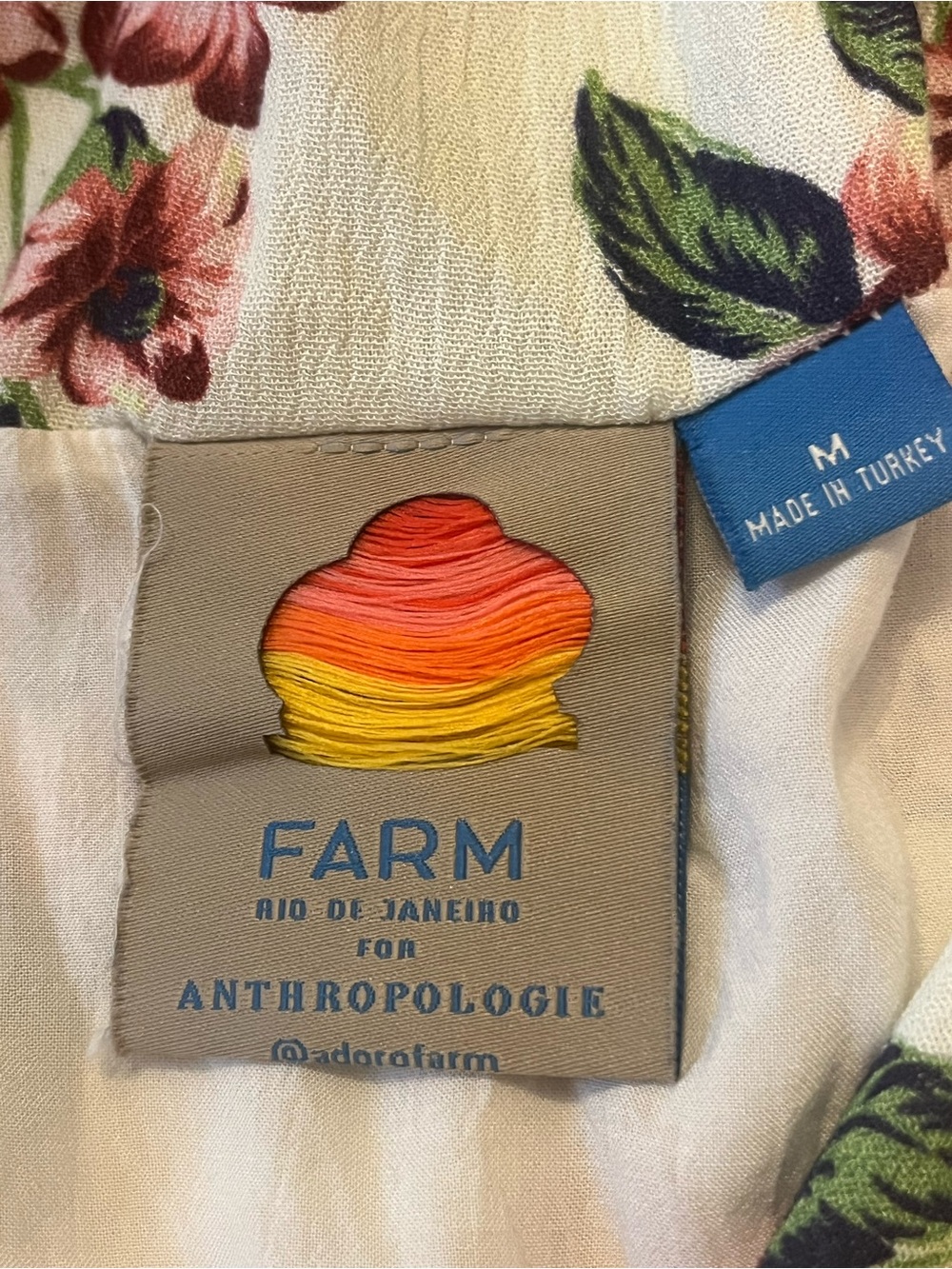 Farm Rio Anabela Floral Smocked Dress M Cottagecore - Picture 6 of 12